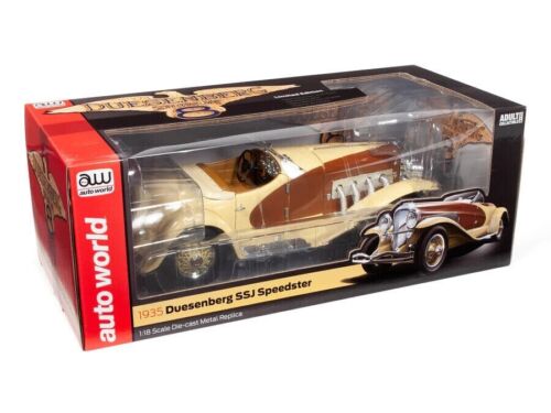 AUTOWORLD AW305 1:18 1935 DUESENBURG SSJ SPEEDSTER YUKON GOLD & CHOCALATE BROWN - Picture 2 of 7