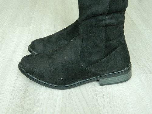 New Look Ladies Over Knee Boots Black Suedette Size 5 / 38 - Picture 8 of 11