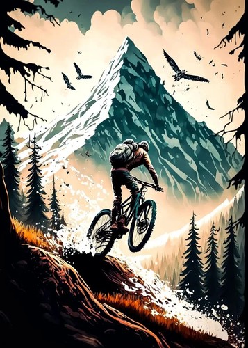 Poster sportivo mountain bike quadro tela arte parete stampa quadro decorazione casa - Foto 12 di 17