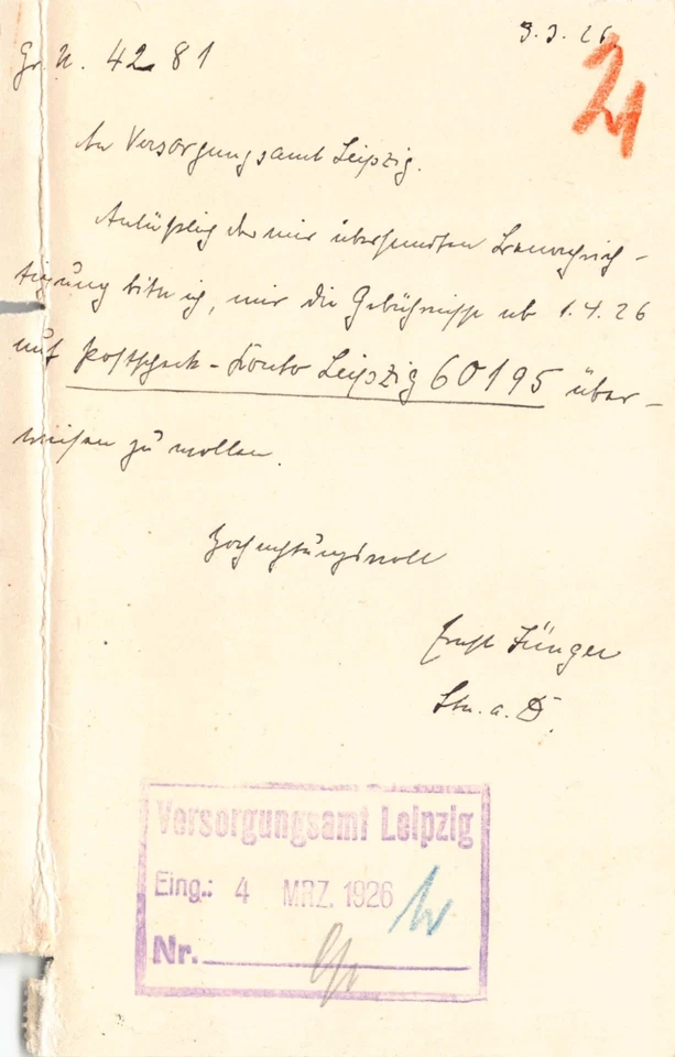 ERNST JÜNGER (1895-1998) - Postkarte von 1926 - Autogramm - autograph -  signed - Bild 2 von 2