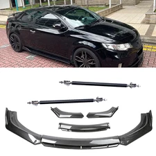 Carbon Fiber Black Front Bumper Lip Chin Body Kit Spoiler For KIA Stinger