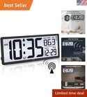 14.5'' Atomic Clock with Backlight, Large Digital Wall Clock Battery Operated...