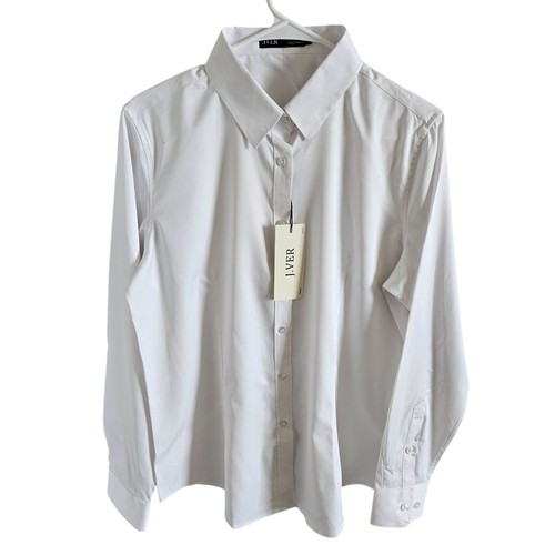 J. Ver Damen Gr. L nagelneu weiß Bluse Designed in Italy klassisch faltenfrei - Bild 1 von 7