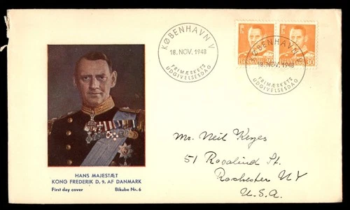 Mayfairstamps Denmark FDC 1948 King Frederik IX Pair First Day Cover aax_45255