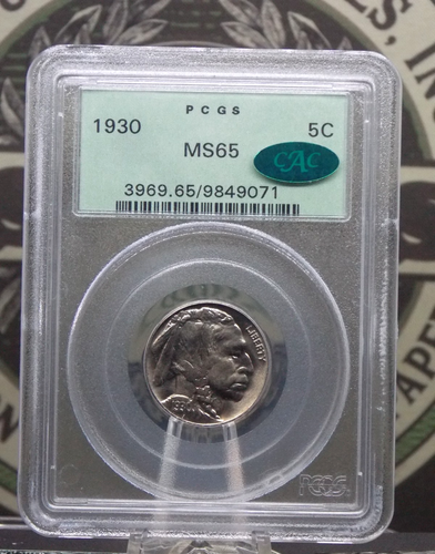 1930 "P" Indian Head BUFFALO Nickel 5c PCGS MS65 CAC #071 OGH Old Green ECC&C - Picture 3 of 5