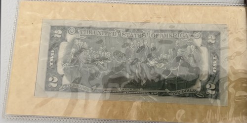 1976 USA $2 Two Dollar Bicentennial Commemorative Bill 1st Day of Issue - Picture 6 of 6