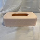 VTG MCM Retro Tissue Box Holder Cover Solid Pink Plastic 10.5" x 5.5"