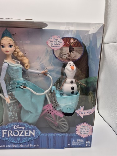Disney Frozen Anna and Elsa's Musical Bicicleta Juego con Olaf Mattel 2014 NUEVO - Imagen 5 de 11