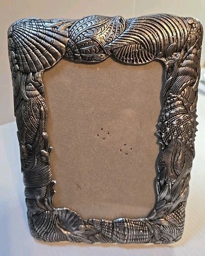 Muschel Zinnrahmen Arthur Court 1987 4x6 Ozean Muscheln - Bild 3 von 6