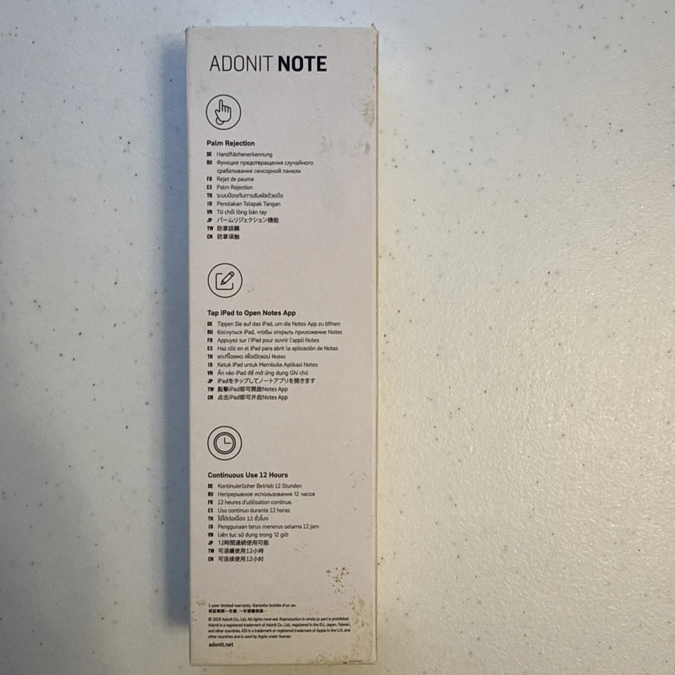 Adonit Note (Black) Palm Rejection Stylus & High Accuracy Pen for iPad - Image 2 of 2