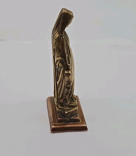 Vintage Jungfrau Maria Gnadenmutter Messing Statue Figur Christentum - klein - Bild 4 von 10