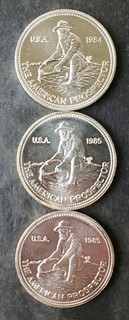 Rondas American Prospector de plata Engelhard 1984 1985 y 1985 de 1 oz