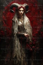 SUCCUBUS LILITH ART PRINT, Victorian Woman Poster, Demon Queen Fantasy Decor