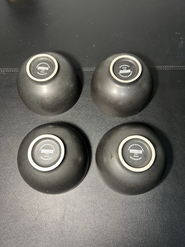 Target Home China Y2K ZAZEN Set Of 4 Black Amber Reactive Glaze Stoneware Bowls - Picture 5 of 12