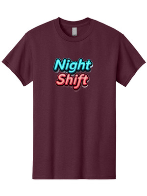 Night-Shift Mens Graphic Tee, 100% Cotton, Casual Summer Wear
