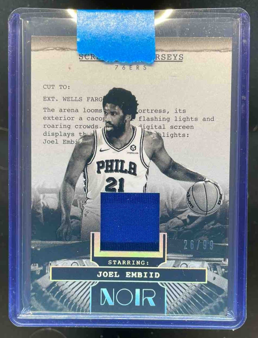 2024 Noir Joel Embiid Screenplay Jerseys Game Used Jersey #26/99 76ers