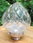 Vintage Moulded Diamond Cut Pattern Glass Globe Lamp/Light Shade