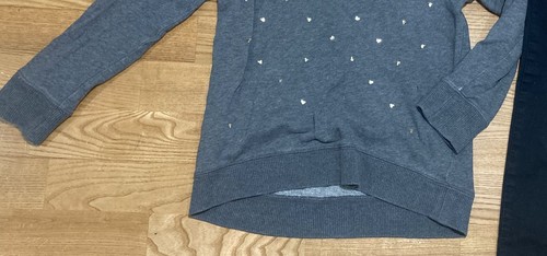 Girl's Gap & Joes Outfit Size 6 - Gray Sweatshirt w/Hearts w/Black Jeggings EUC - Picture 4 of 7
