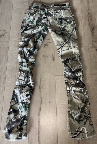 ROCKSTAR Original Camo Men’s Distressed Super Stacked Flare Jean Size 30 NWT - Picture 8 of 9