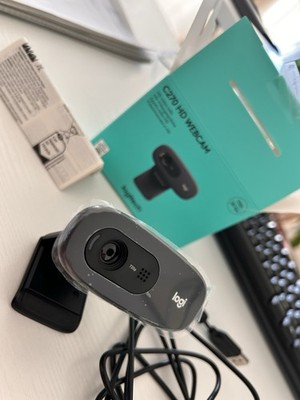 Logitech C270 Webcam, HD 720p, 60° Sichtfeld, Fester Fokus, USB-Anschluss