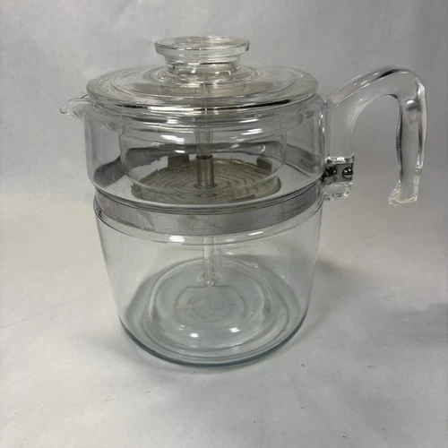 Vintage Pyrex Flameware 8859-B Glass 9 Cup Percolator Coffee Pot Complete