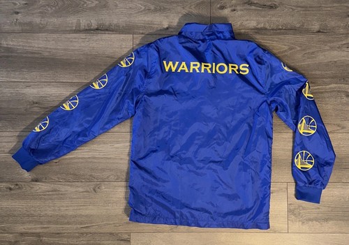 NBA Golden State Warriors Nylon Snap Button Up Bomber Jacket Men’s L Large Blue - Bild 9 von 16