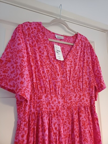 Ladies Size 16-18 Pretty Pink/Red Summer Dress By Quiz NWT Rrp £36.99 - Picture 3 of 6