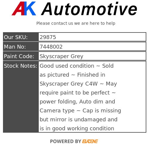 Espejo retrovisor derecho BMW Serie 1 F40 19-24 cámara plegable atenuación automática M Sport gris C4W - Imagen 7 de 8