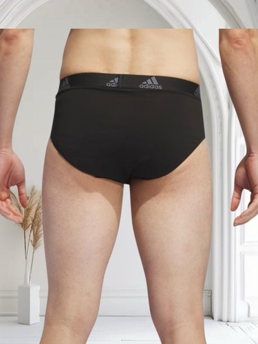 Adidas Mens 3-Pack Sport Brief Underwear Size XXL Black Performance Cotton - Picture 6 of 8