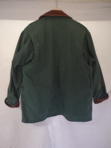Vintage Lands’ End dunkelgrün Scheunenmantel kariert gefüttert Canvas lässige Jacke für Herren Medium - Bild 2 von 13