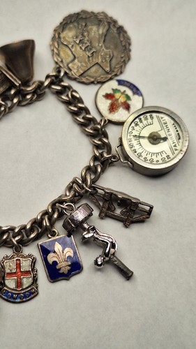 Pulsera antigua con dije de plata de ley - Imagen 4 de 17