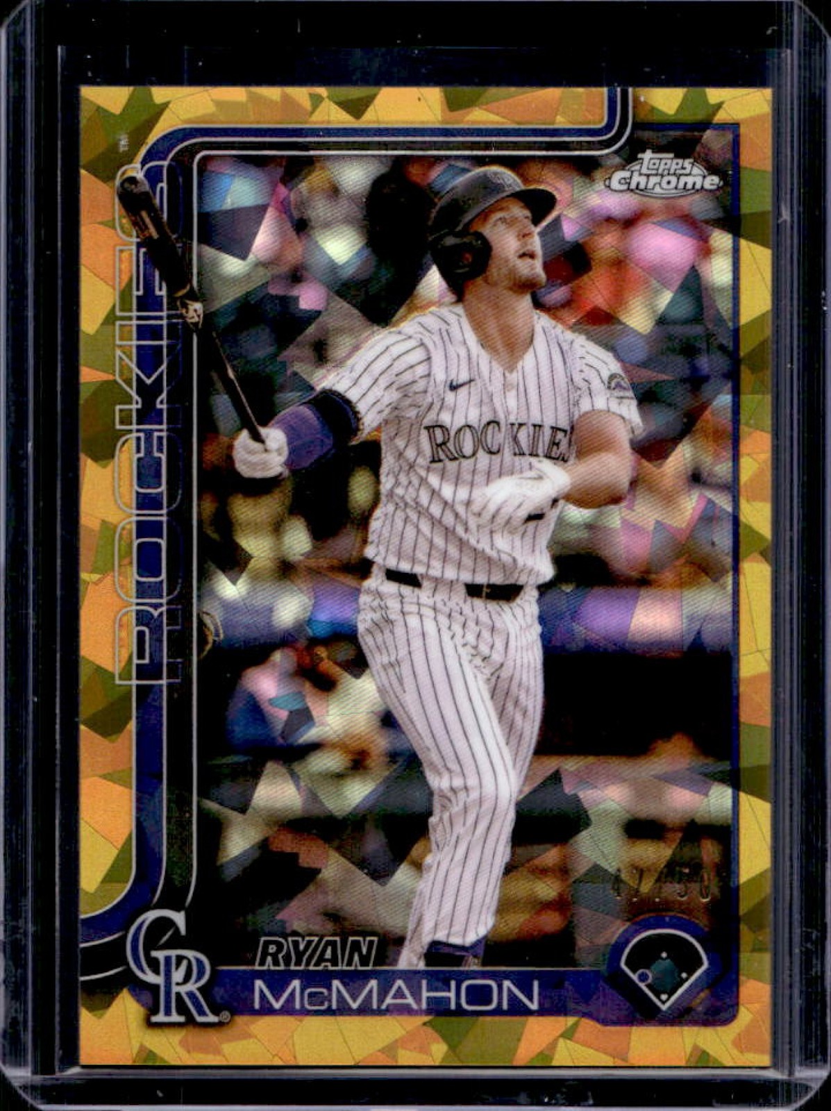2025 Topps Chrome Sapphire Ryan McMahon Gold Refractor #47/50 Rockies