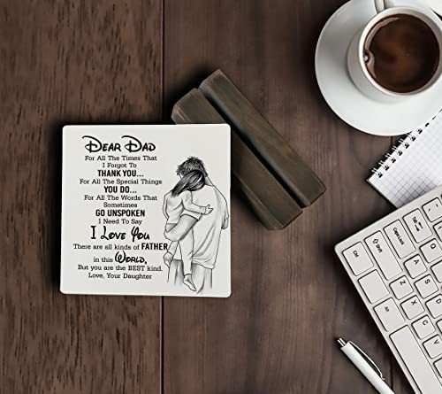 Gifts for Dad from Daughter Wood Plaque Gift, Dear Dad I Dear Dad I Love You 01 - Picture 6 of 6