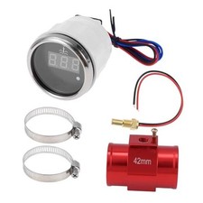1.65" Universal Digital Water Temperature Gauge Kit with Joint Pipe 42mm Red