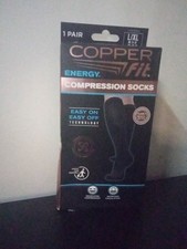 Copper Fit Energy Knee High Compression Socks Size L/XL - Black Damaged Box 