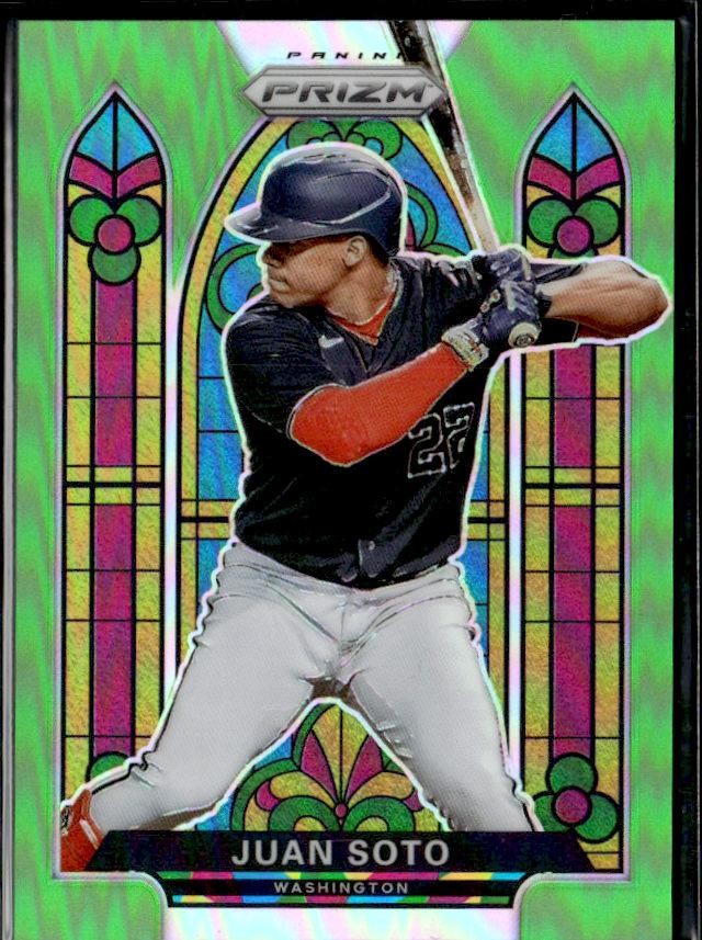(4914) 2021 Panini Prizm Juan Soto Stained Glass Lime Green Prizm #/125