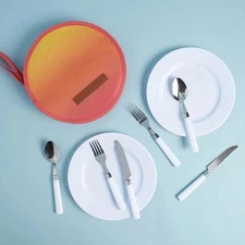NEW SunnyLife Picnic Set - 2 Sets of Utensils & Plates Included Unopened