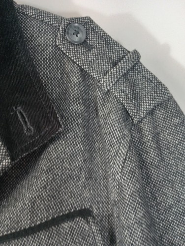Perry Ellis Portfolio Mens Large Tweed Sport Coat Blazer Black Grey Elbow Patch - Picture 5 of 22