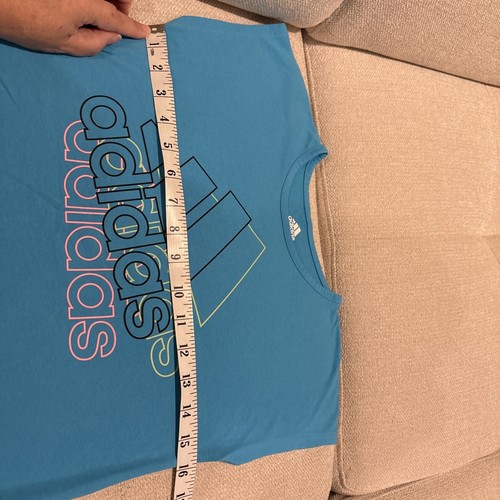 Adidas Girl’s Large (14), Multicolor Logo, Turquoise, Comfortable, NWOT - Picture 7 of 10