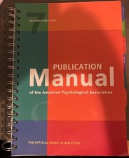 Publication Manual 7th Edition of the American Psychological Association  APA