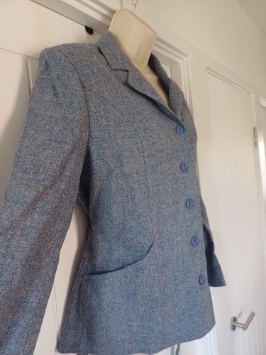 Beautiful Women's Edinburgh Mill Pure New Wool Vintage Blazer/Jacket, Size 14 - Picture 4 of 5