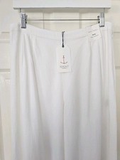 Seasalt Tremail Trousers Size 12 White Linen Blend New With Tags *SMALL MARK*