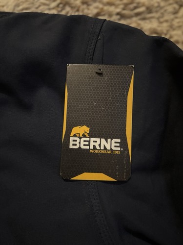 BERNA WORKWEAR Cappotto Bomber Uomo Blu Navy Tela Zip con Cappuccio 2XL Nuovo con etichette - Foto 6 di 9
