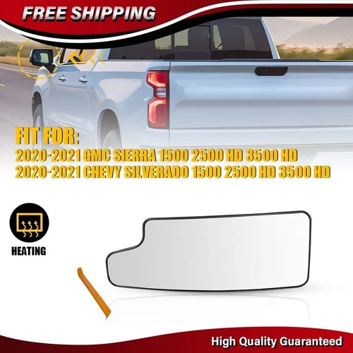 Left Side Mirror Glass For Chevy Silverado GMC Sierra 1500 2500 3500 HD 2020-21