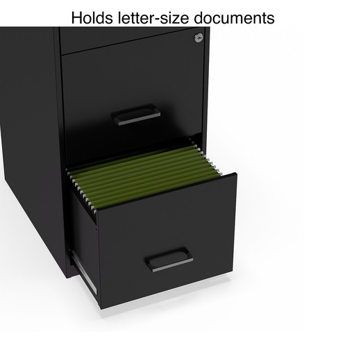 Staples 3-Drawer Light Duty Vertical File Cabinet Locking Letter Black 18"D - Bild 3 von 8