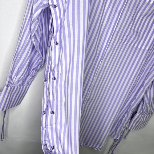 Top donna Savage X Fenty Costal righe tessuto voile sonno manica lunga taglia 1XL - Foto 5 di 12
