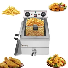 ZOKOP 1700W Electric Deep Fryer 12.5QT Commercial Countertop Fry Stainless Steel