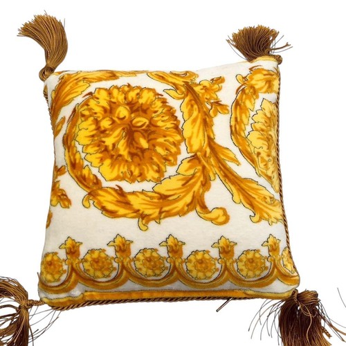 Gianni Versace Mini Cushion Set of 3 Fringe 15x15cm White Red Black Pillow - Picture 2 of 24