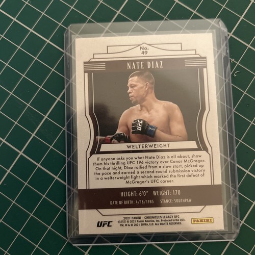 2021 UFC Panini Chronicles Legacy Nate Diaz #49 Welterweight - Bild 5 von 5
