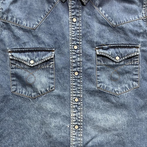 Vintage Big Mac Denim Western Hemd Herren Large Blue Pearl Snap Workwear Passe - Bild 5 von 16